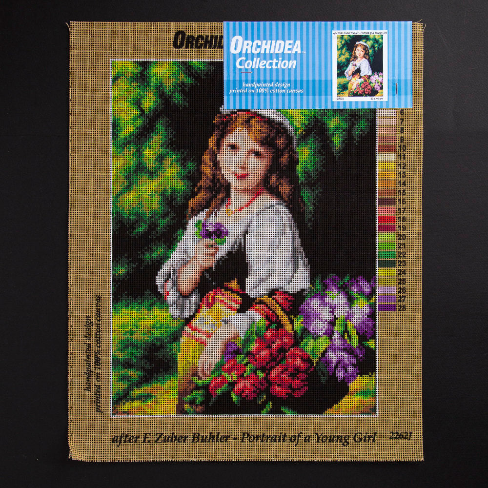 ORCHİDEA 30 x 40 cm Genç Kız Portesi Baskılı Goblen 2262J 