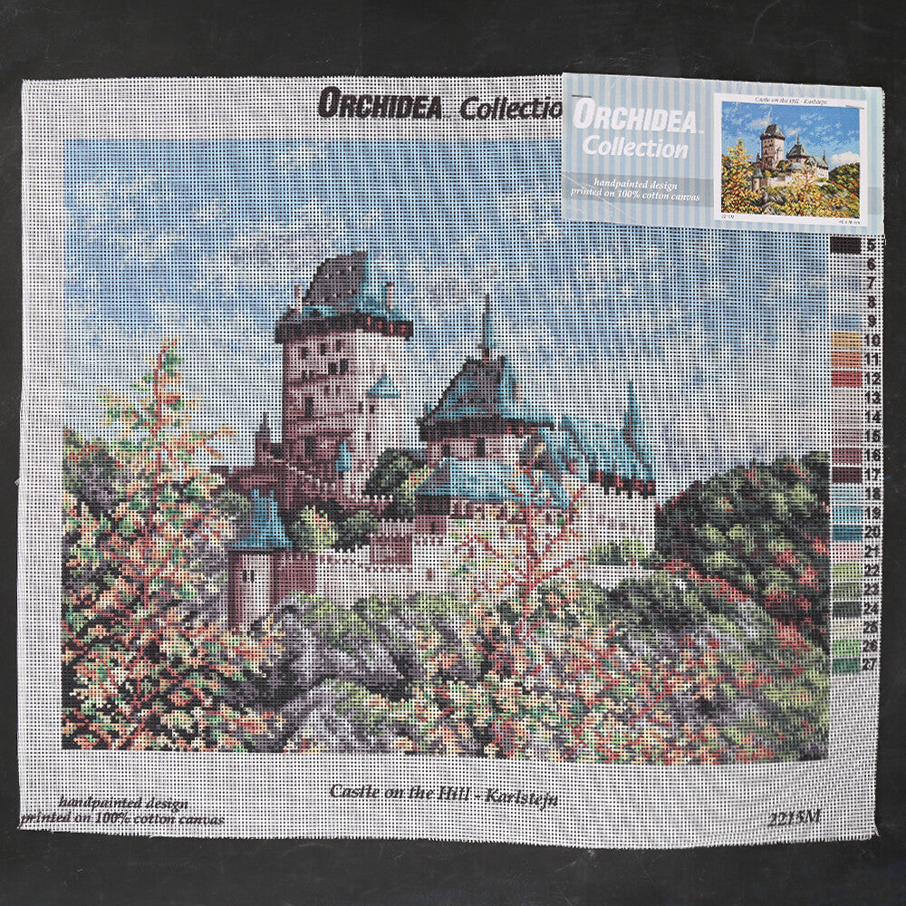 Orchidea 40x50 cm Castle On The - Hill - Karlstejn Baskılı Goblen 2215M