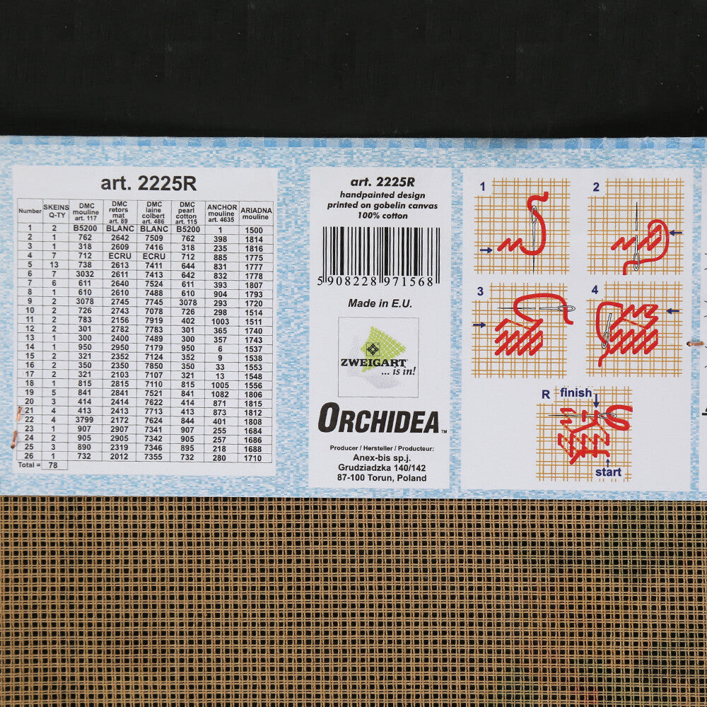 Orchidea 50x70 cm After Elizabeth King - Roses On Silk Fabric Baskılı Goblen 2225R