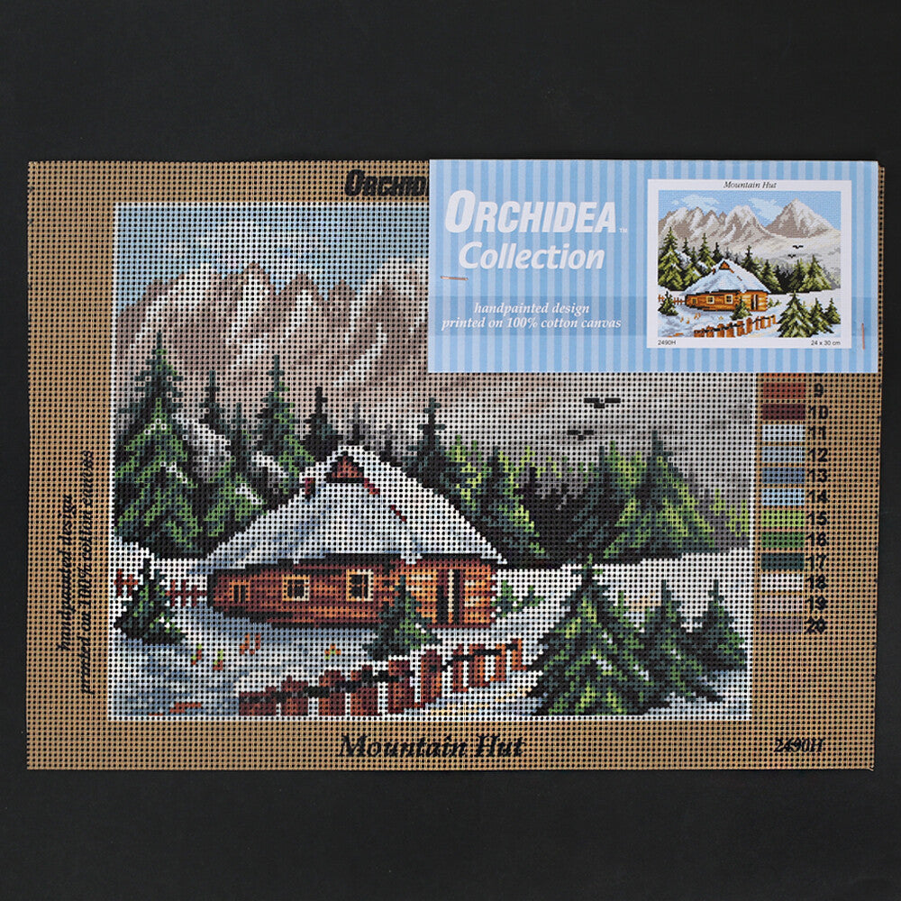 Orchidea 24x30 cm Mountain Hut Baskılı Goblen 2490H