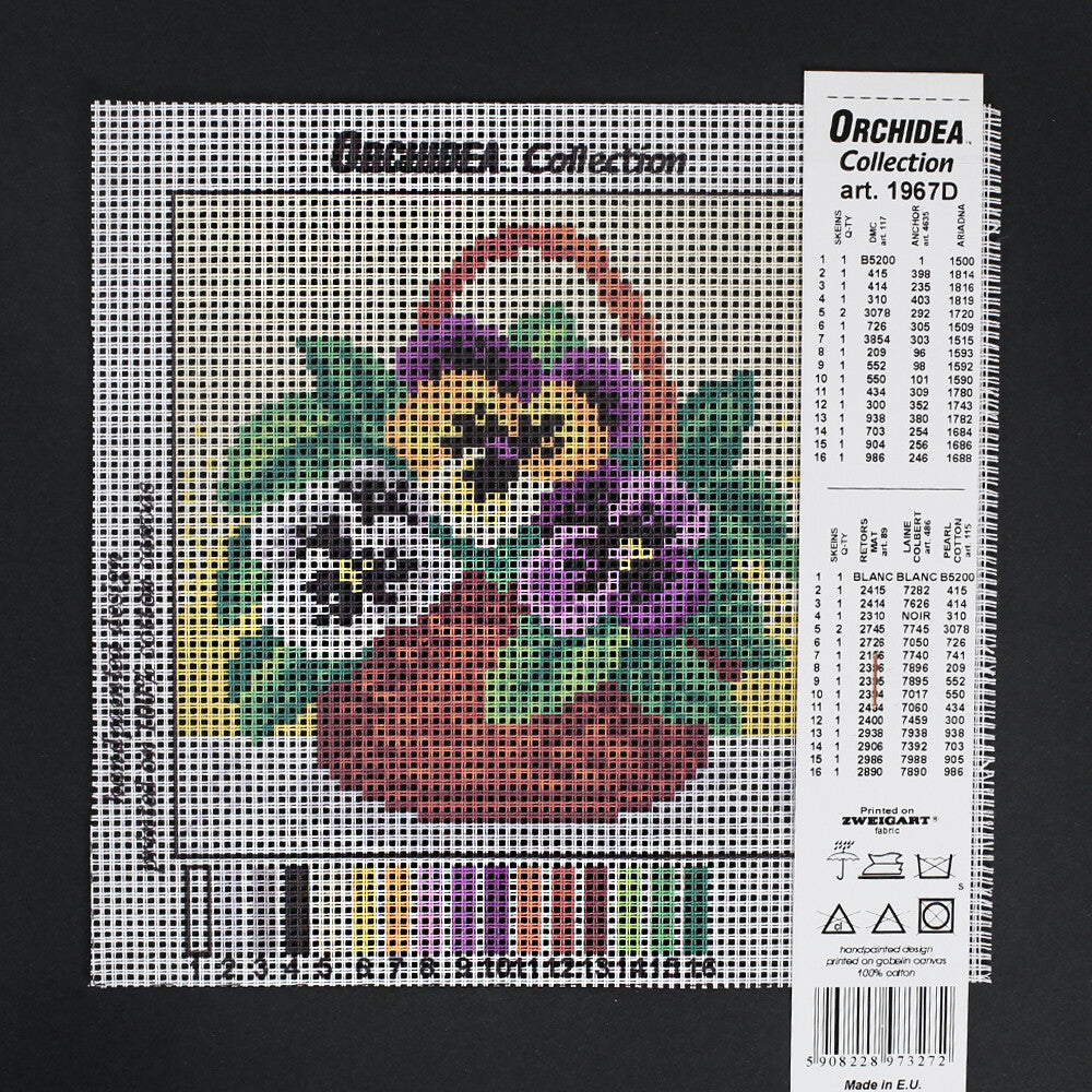 Orchidea 15x15 cm Baskılı Goblen 1967D