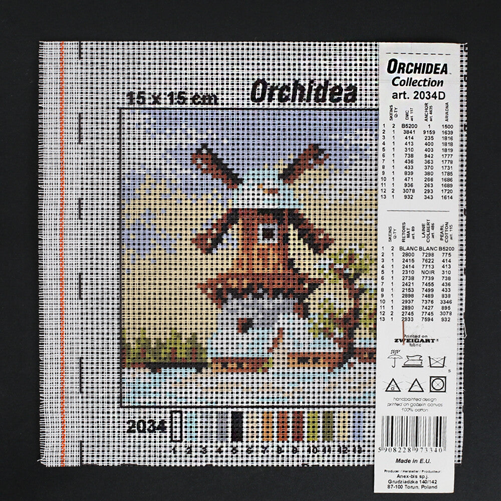 Orchidea 15x15 cm Baskılı Goblen 2034D