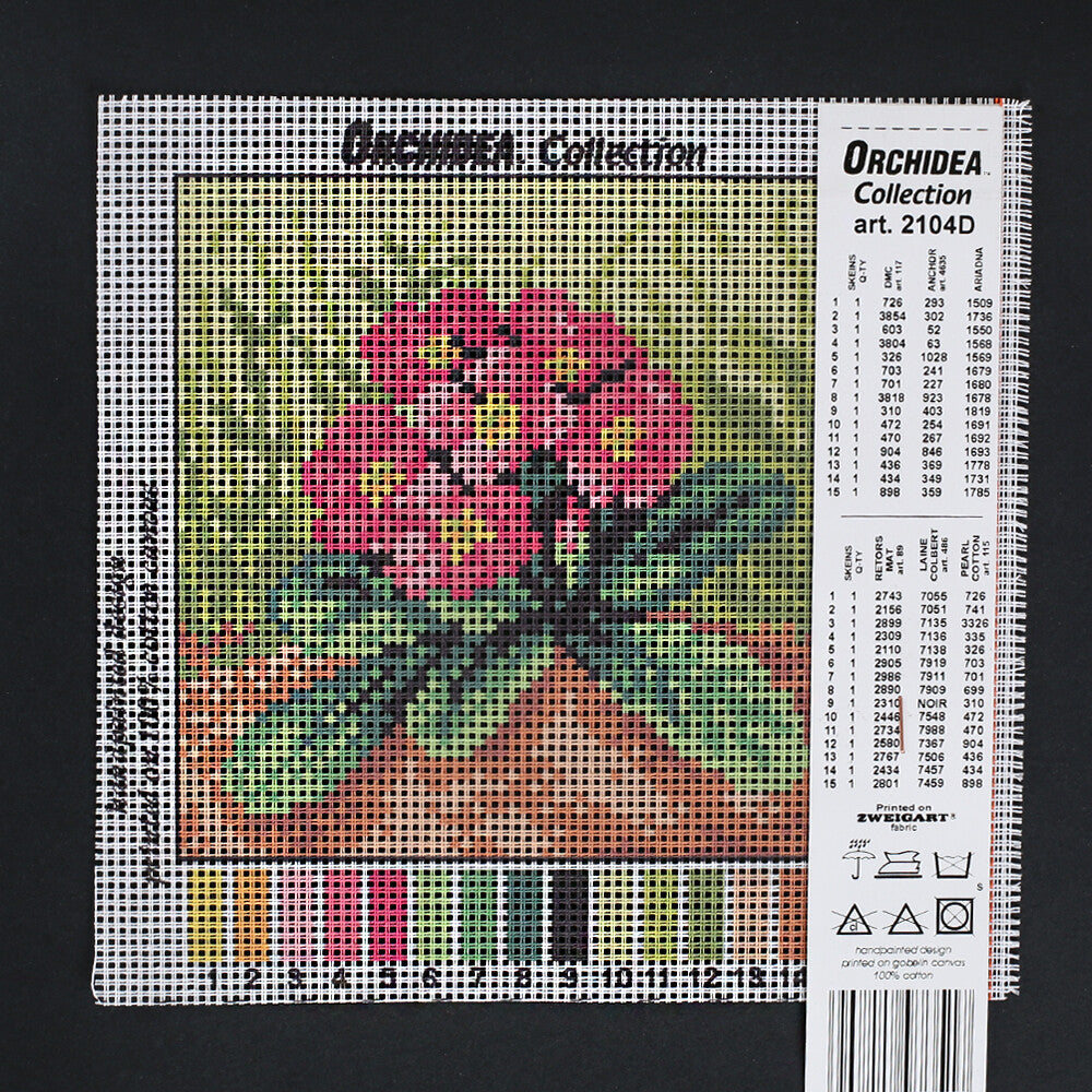 Orchidea 15x15 cm Baskılı Goblen 2104D