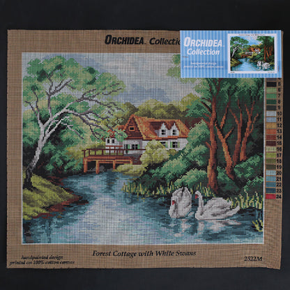 Orchidea 40x50 cm Forest Cottage With WhiteSwans Baskılı Goblen 2522M