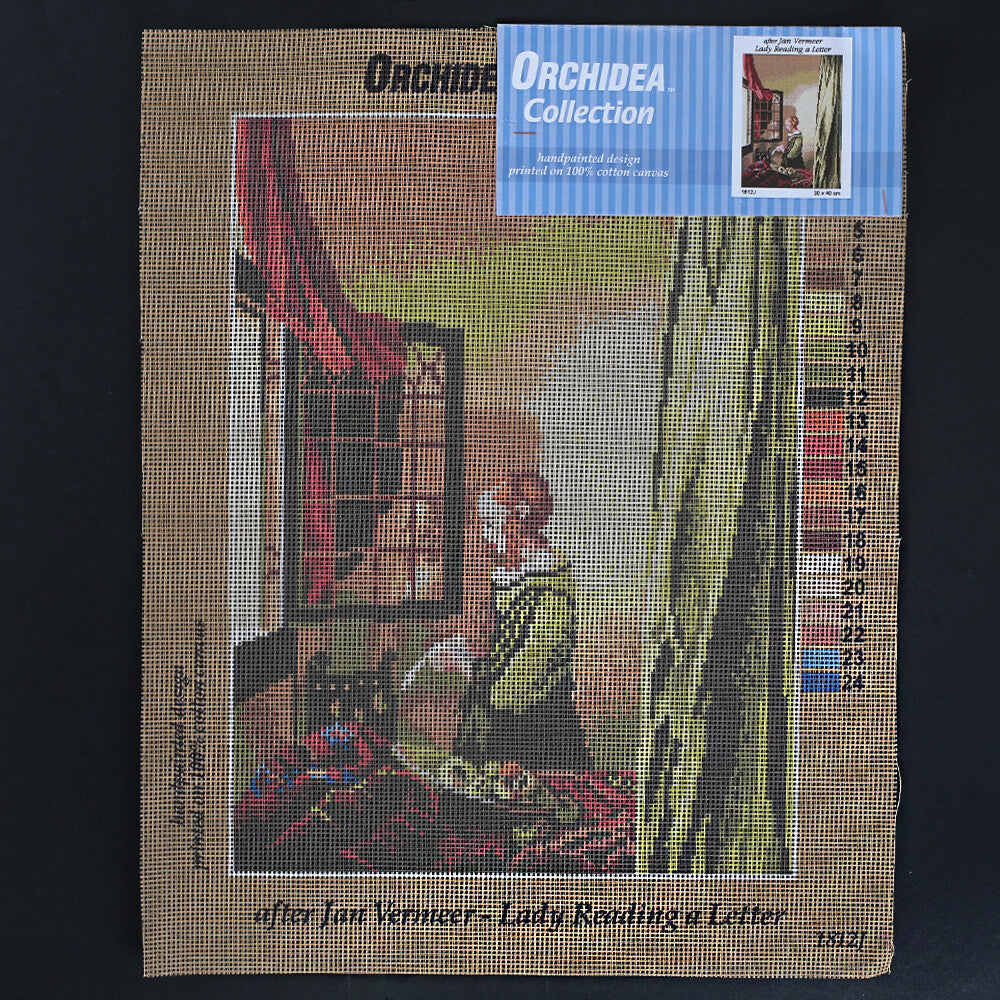 Orchidea 30x40 cm Jan Vermeer Lady Reading A Letter Baskılı Goblen 1812J