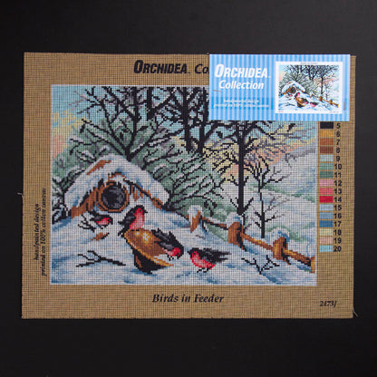 ORCHİDEA 30 x 40 cm Kuş Yuvası Önündeki Kuşlar Baskılı Goblen 2473J