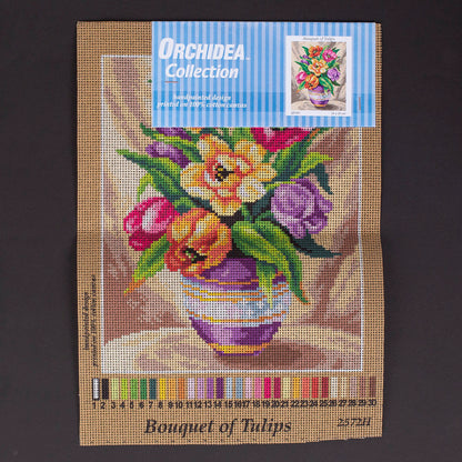 Orchidea 24x30cm Vazoda Çiçekler Baskılı Goblen - 2572H