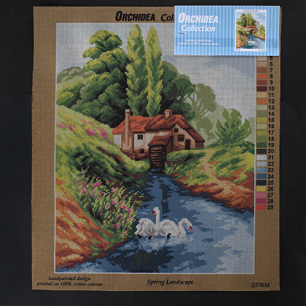 Orchidea 40x50 cm Spring Landscape Baskılı Goblen 2570M
