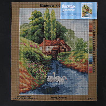 Orchidea 40x50 cm Spring Landscape Baskılı Goblen 2570M