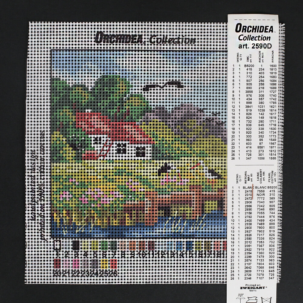 Orchidea 15x15 cm Baskılı Goblen 2590D