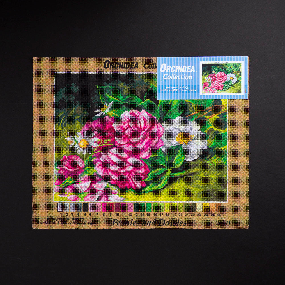 ORCHİDEA 30 x 40 cm Şakayık ve Papatyalar Baskılı Goblen 2601J 