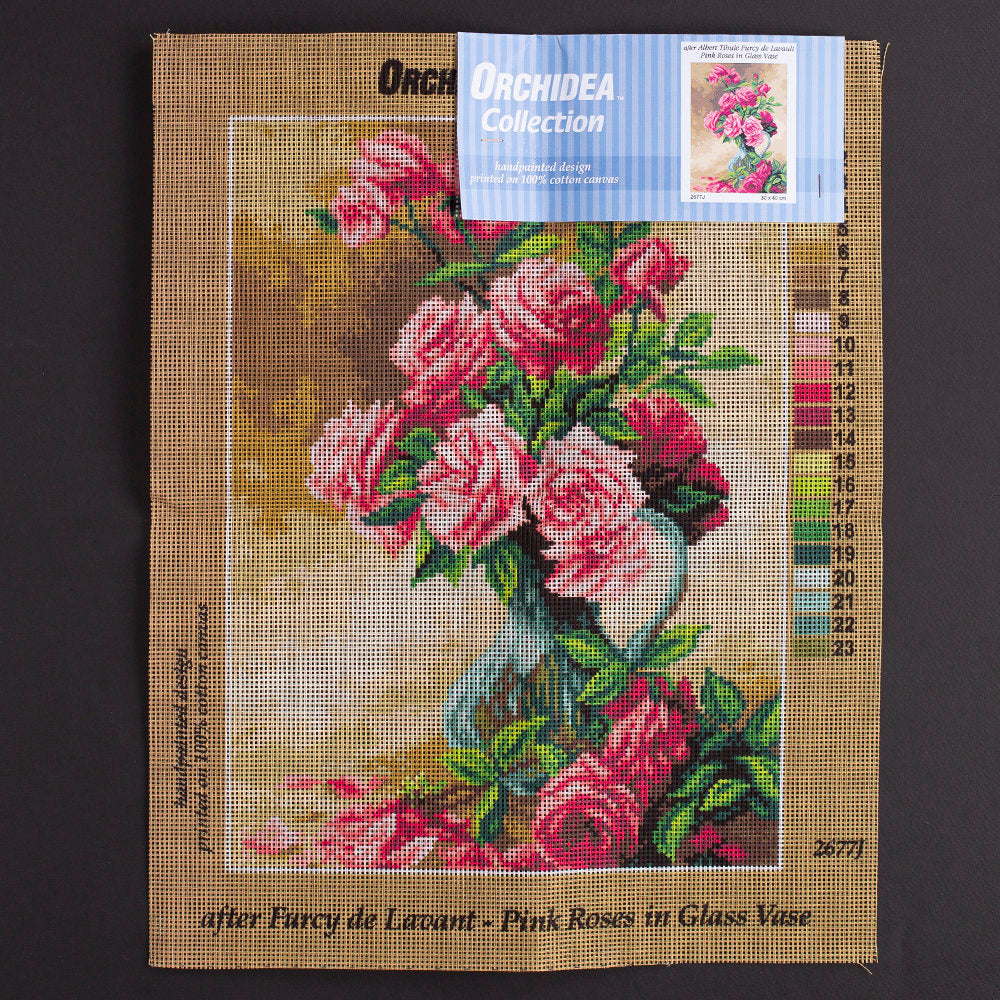 Orchidea 30x40cm Çiçekler Baskılı Goblen  - 2677J