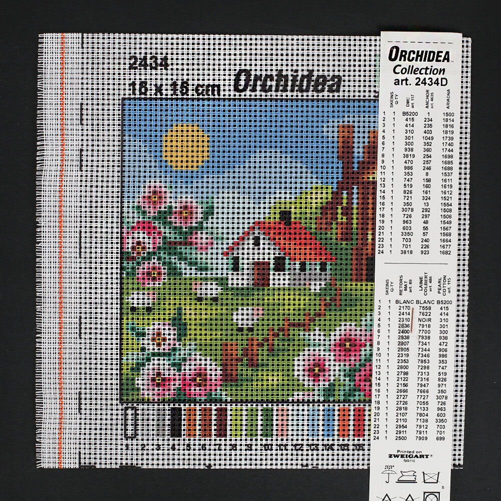 Orchidea 15x15 cm Baskılı Goblen 2434D