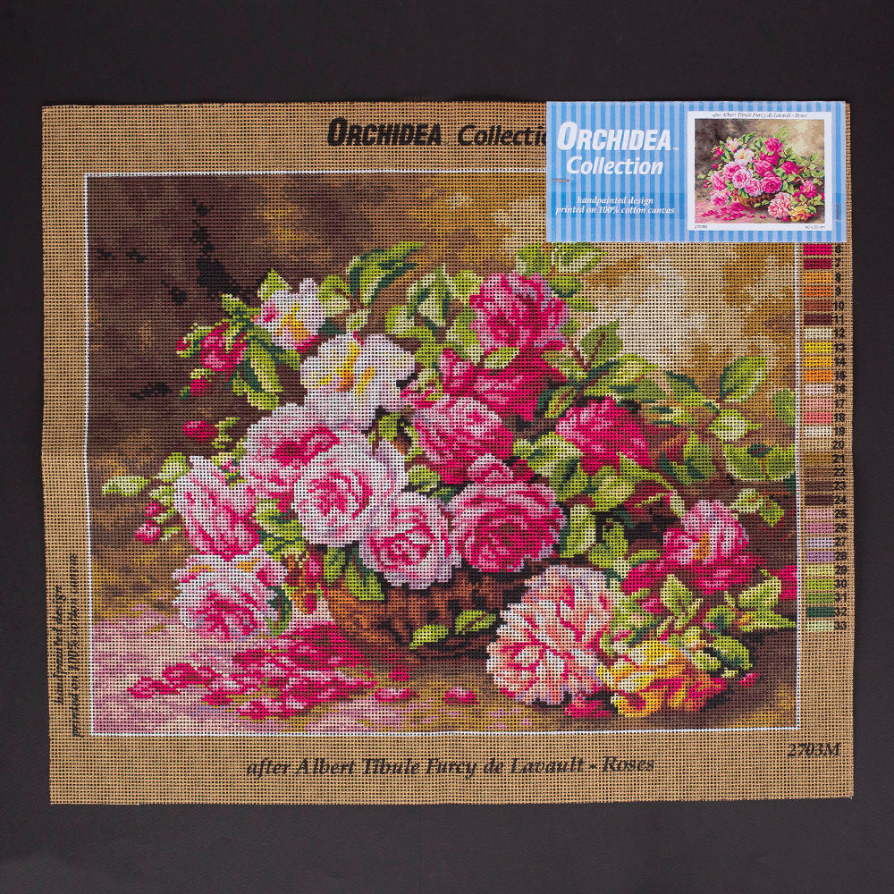 Orchidea 40x50 cm Albert Tibulle Furcy Baskılı Goblen - 2703M
