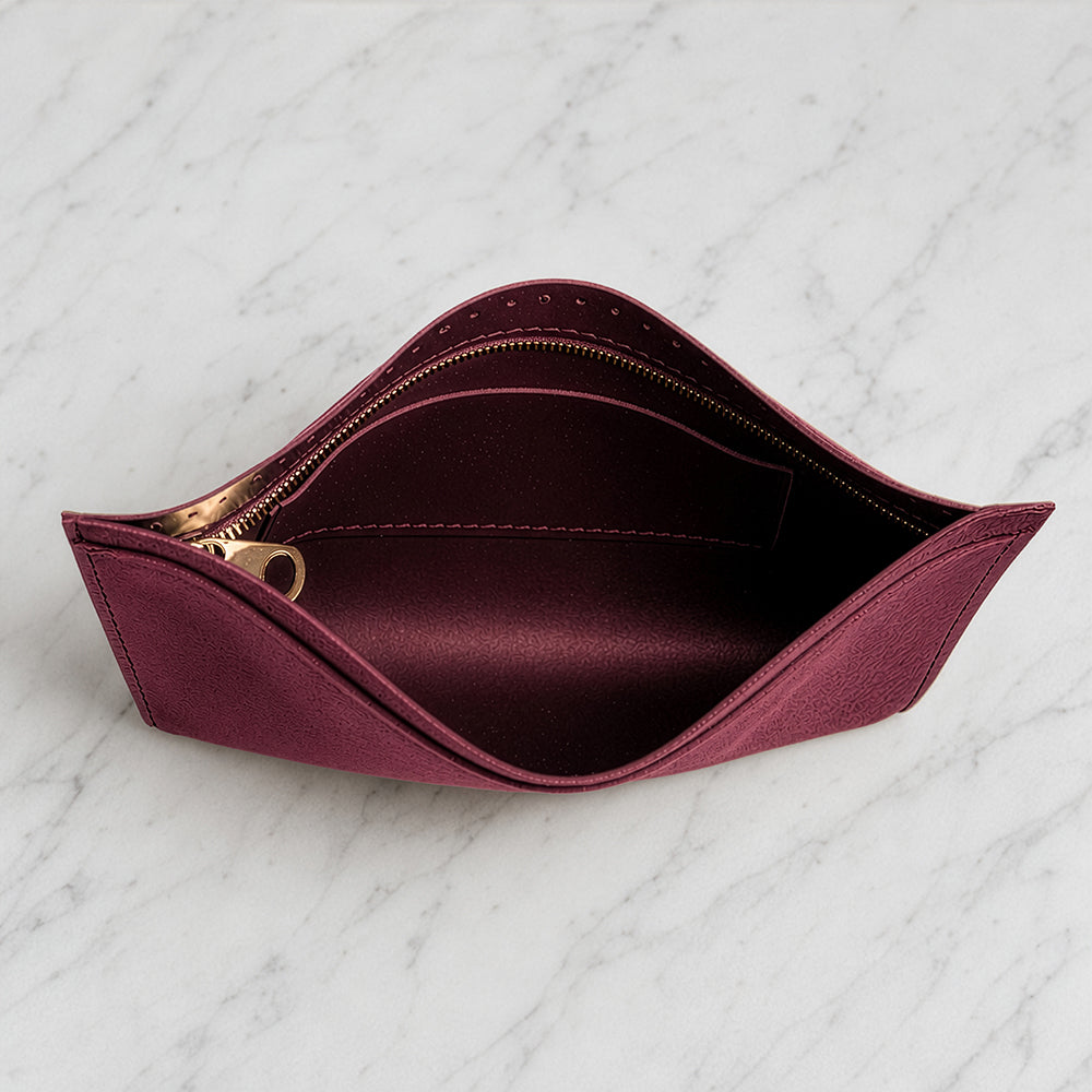 Knitme Tabanlı Deri Çanta Astarı Bordo 30*20 cm - BA-0149