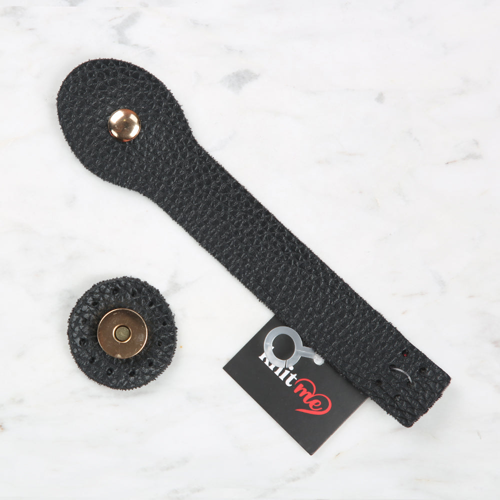 Knitme Çıtçıtlı Çanta Kapağı 2,5x17 cm Siyah BA-0045