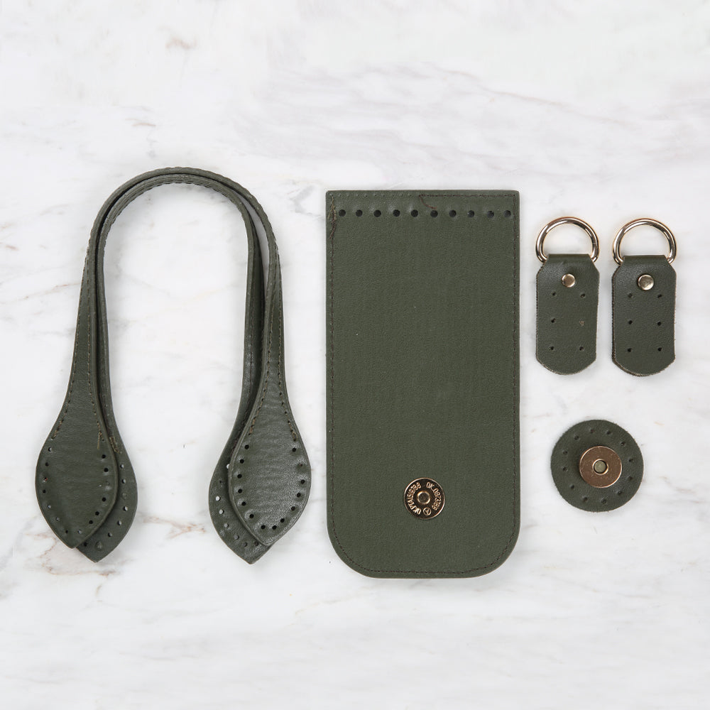 Knitme Fashion Çanta Kiti 8,5x17 cm Haki BA-0065