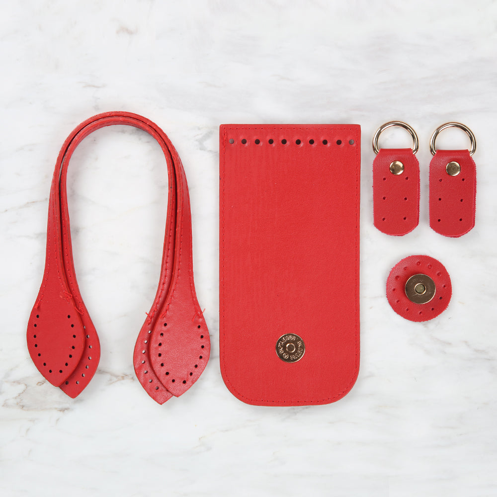 Knitme Fashion Çanta Kiti 8,5x17 cm Kırmızı BA-0065