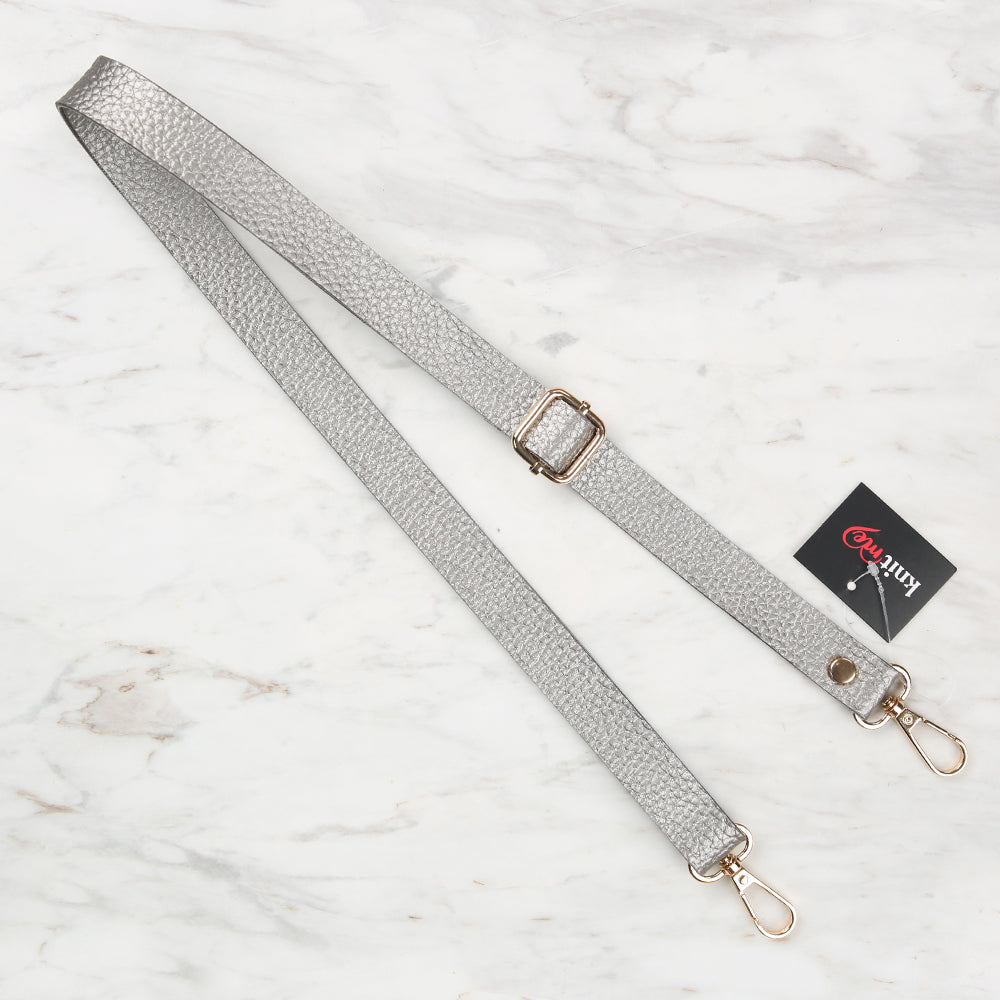 Knitme Sürgü Tokalı Çanta Askısı 135x2cm Gümüş BA-0002