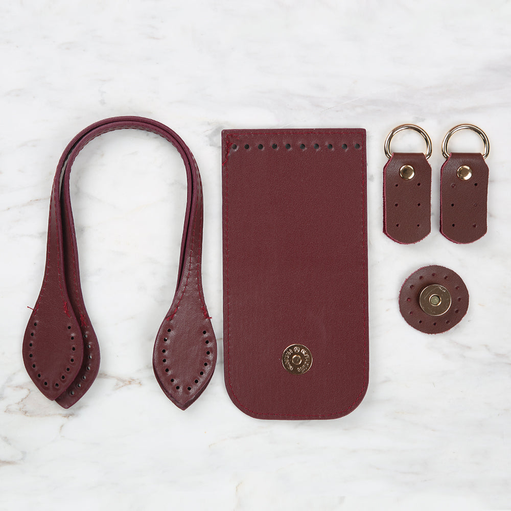 Knitme Fashion Çanta Kiti 8,5x17 cm Bordo BA-0065