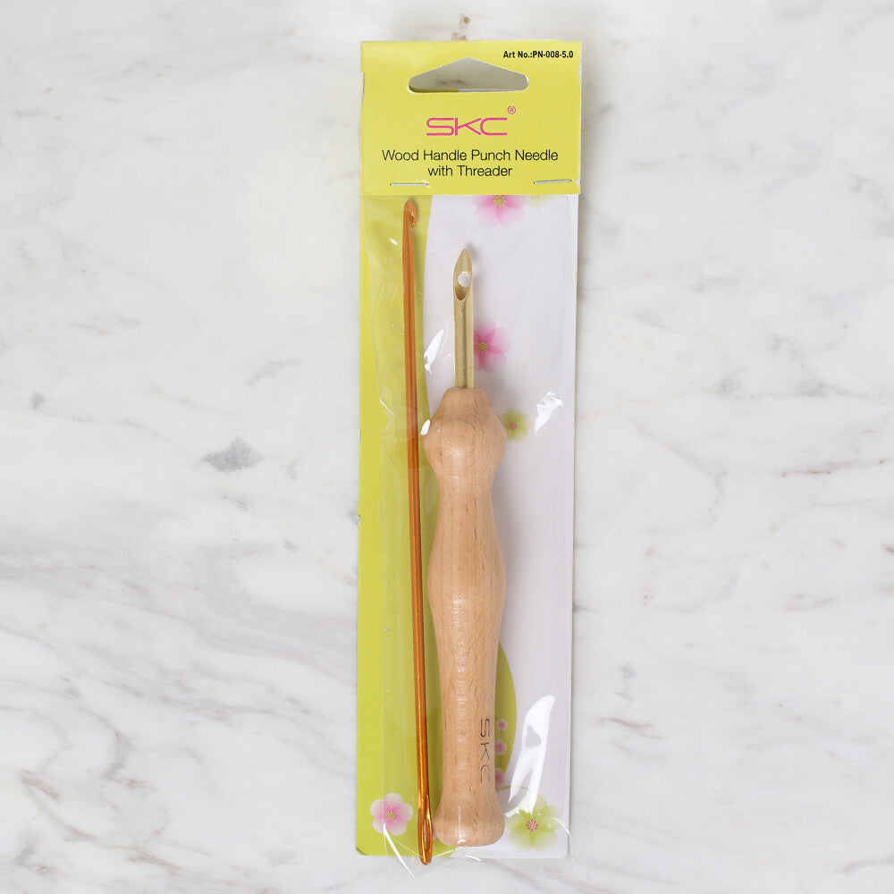 Skc Ahşap Saplı Punch İğnesi ve İplik Geçirici