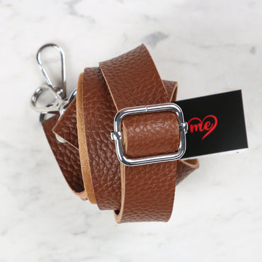 Knitme Sürgü Tokalı Çanta Askısı 130x2,5 cm Taba BA-0003