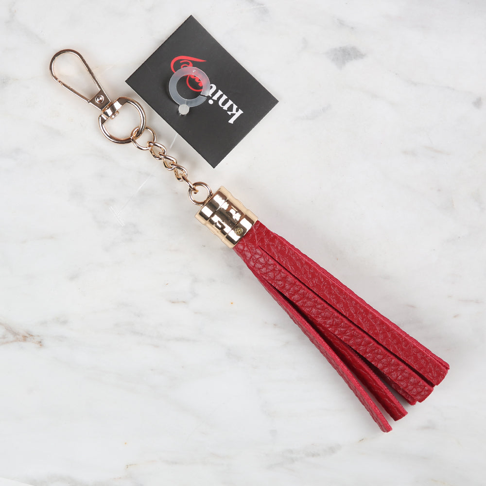 Knitme Çanta Püskülü Kırmızı BA-0009