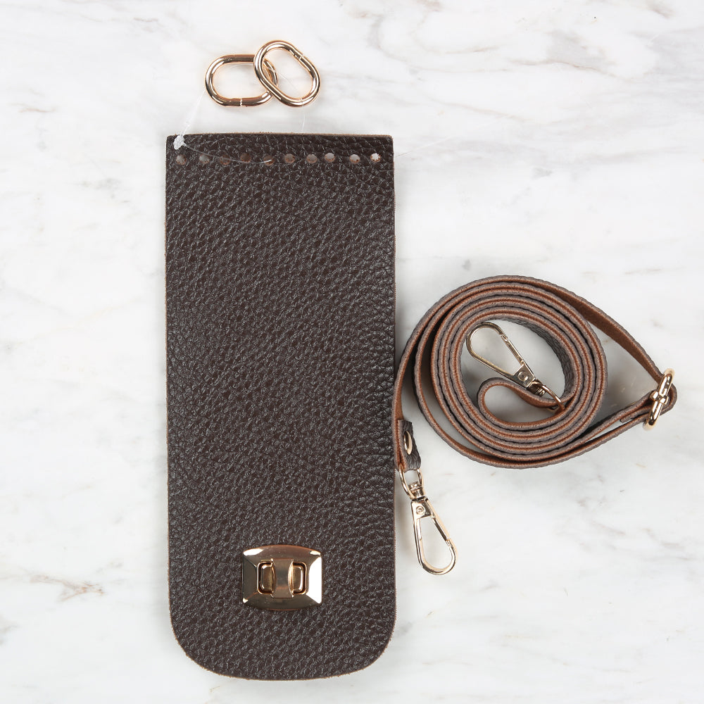 Knitme Klipsli Telefon Seti 8,5x20 cm Kahverengi BA-0047