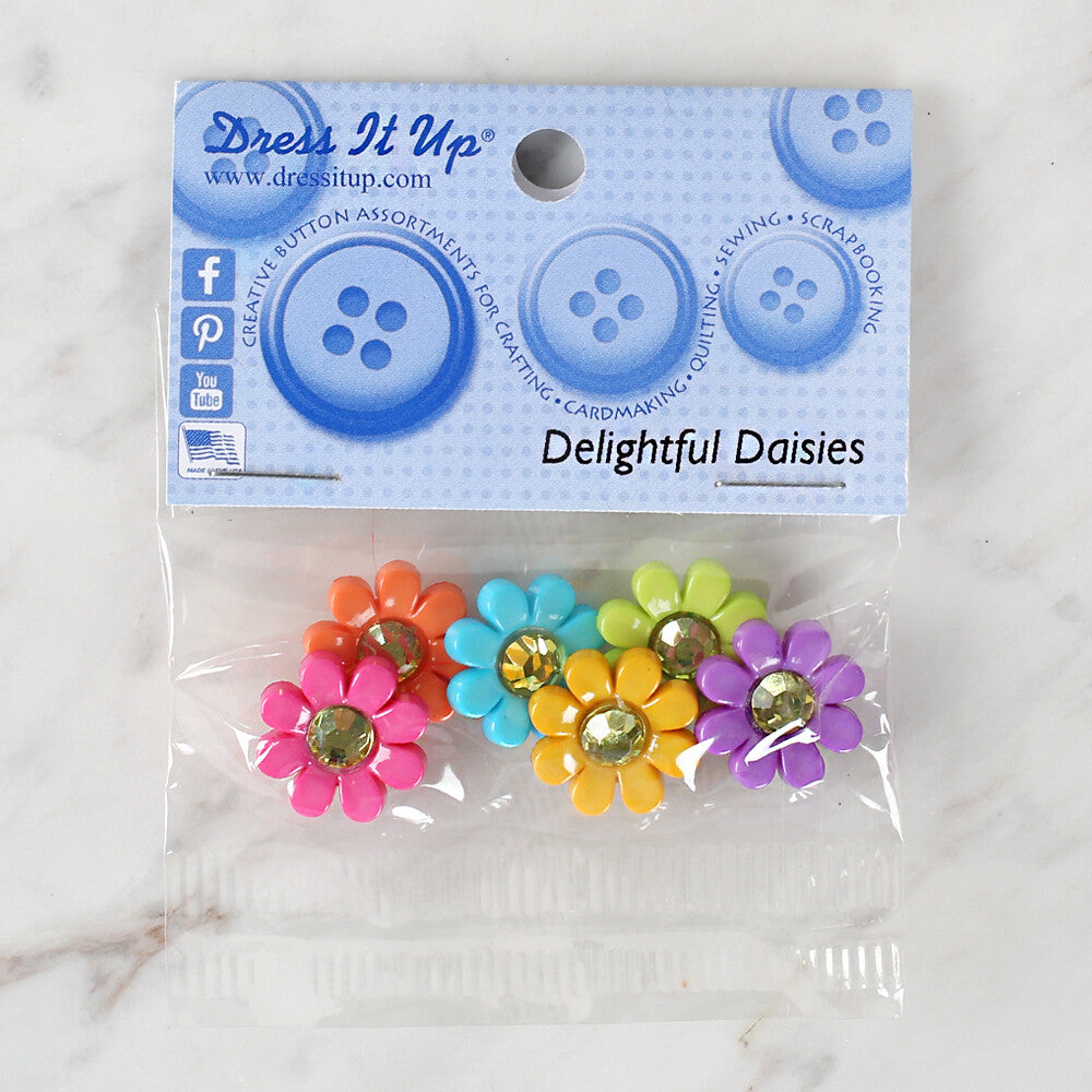 Dress It Up Keyifli Papatyalar Dekoratif Düğme - 7813