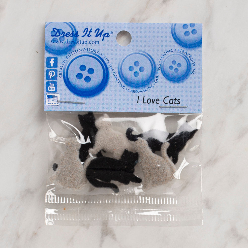 DRESS IT UP KEDİLER DEKORATİF DÜĞME - 9351