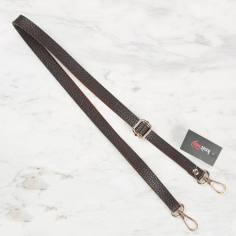 Knitme Sürgü Tokalı Çanta Askısı 135x1,5 cm Kahverengi BA-0001