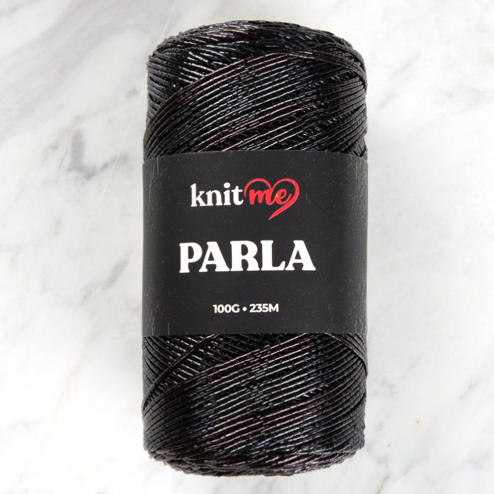 Knitme Parla Siyah Simli  Örgü İpi 