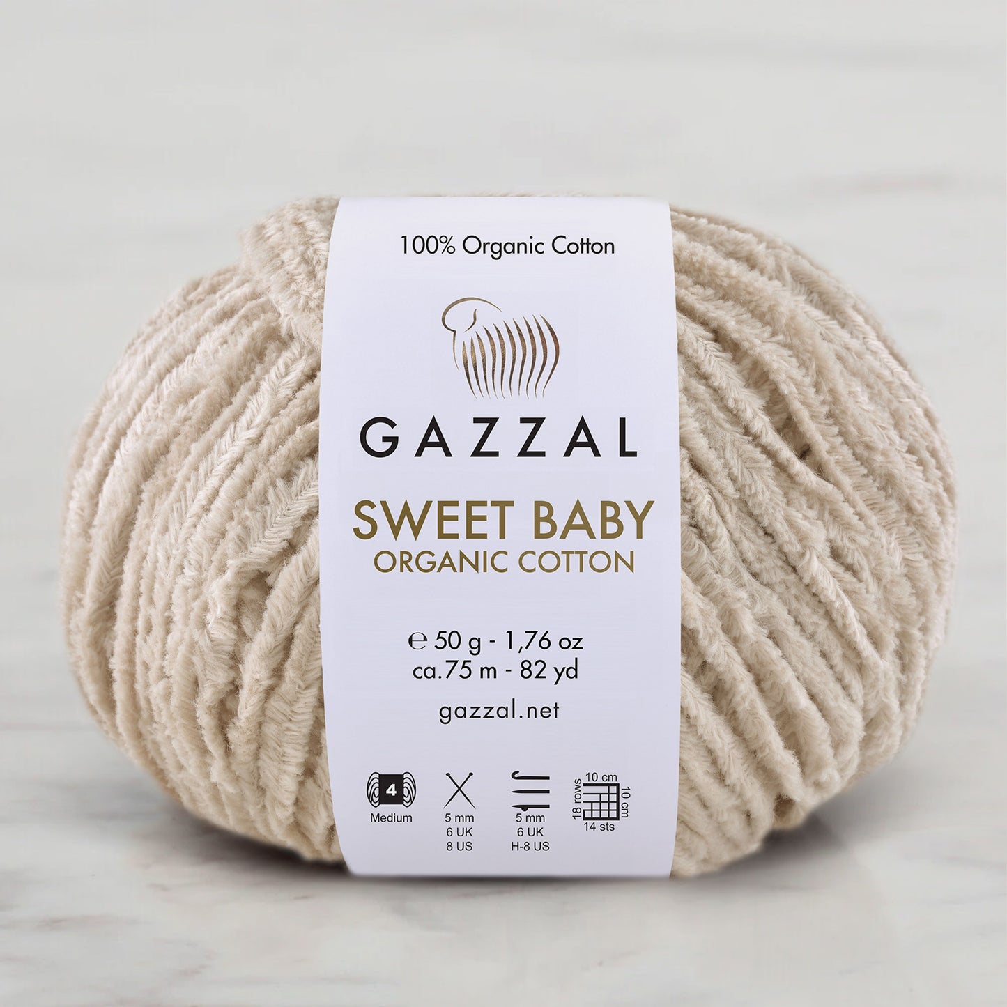 Gazzal Sweet Baby Organic Cotton Bej El Örgü İpi – 2612