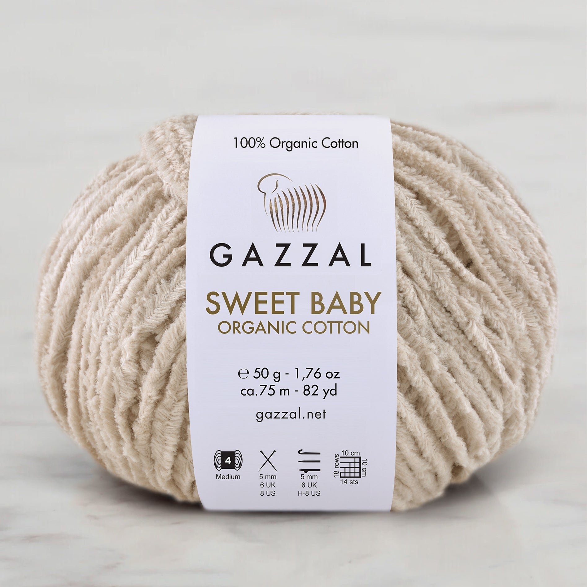 Gazzal Sweet Baby Organic Cotton Bej El Örgü İpi – 2612