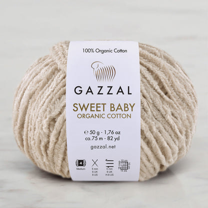 Gazzal Sweet Baby Organic Cotton Bej El Örgü İpi – 2612