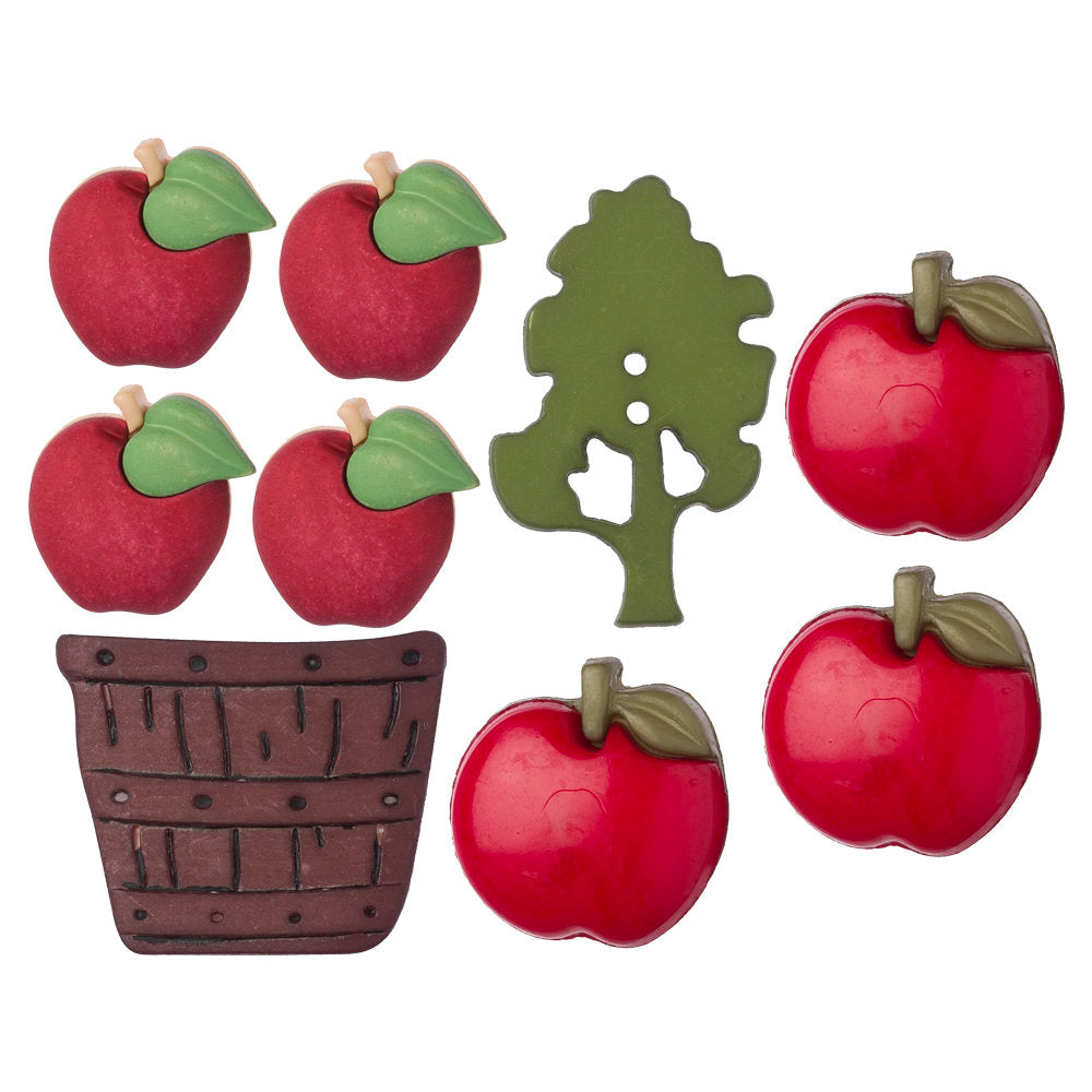 Buttons & Galore Elma ve Sepet Dekoratif Düğme - 4615