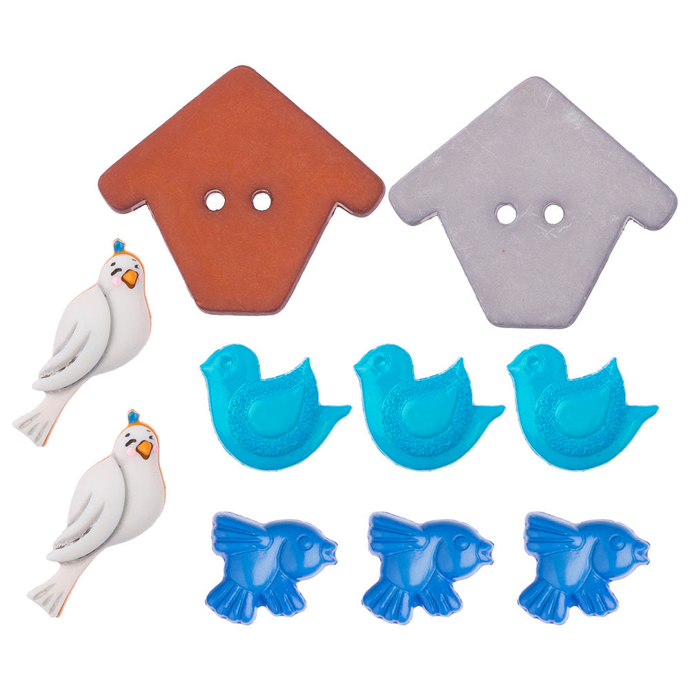 Buttons & Galore Kuş ve Evi Dekoratif Düğme - 4446