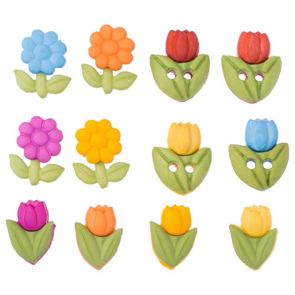 Buttons & Galore Çiçek Desenli Dekoratif Düğme - 4255