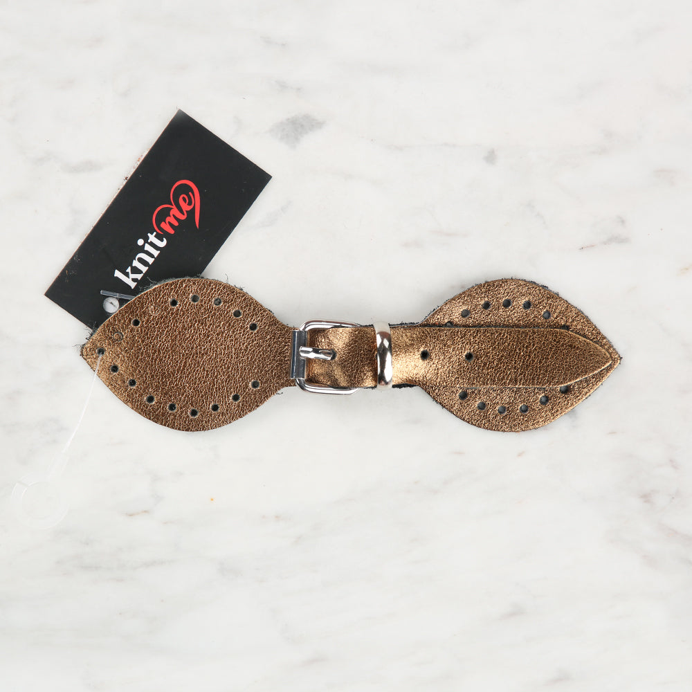 Knitme Gerçek Deri Kelebek Böce 14 cm Altın BA-0030