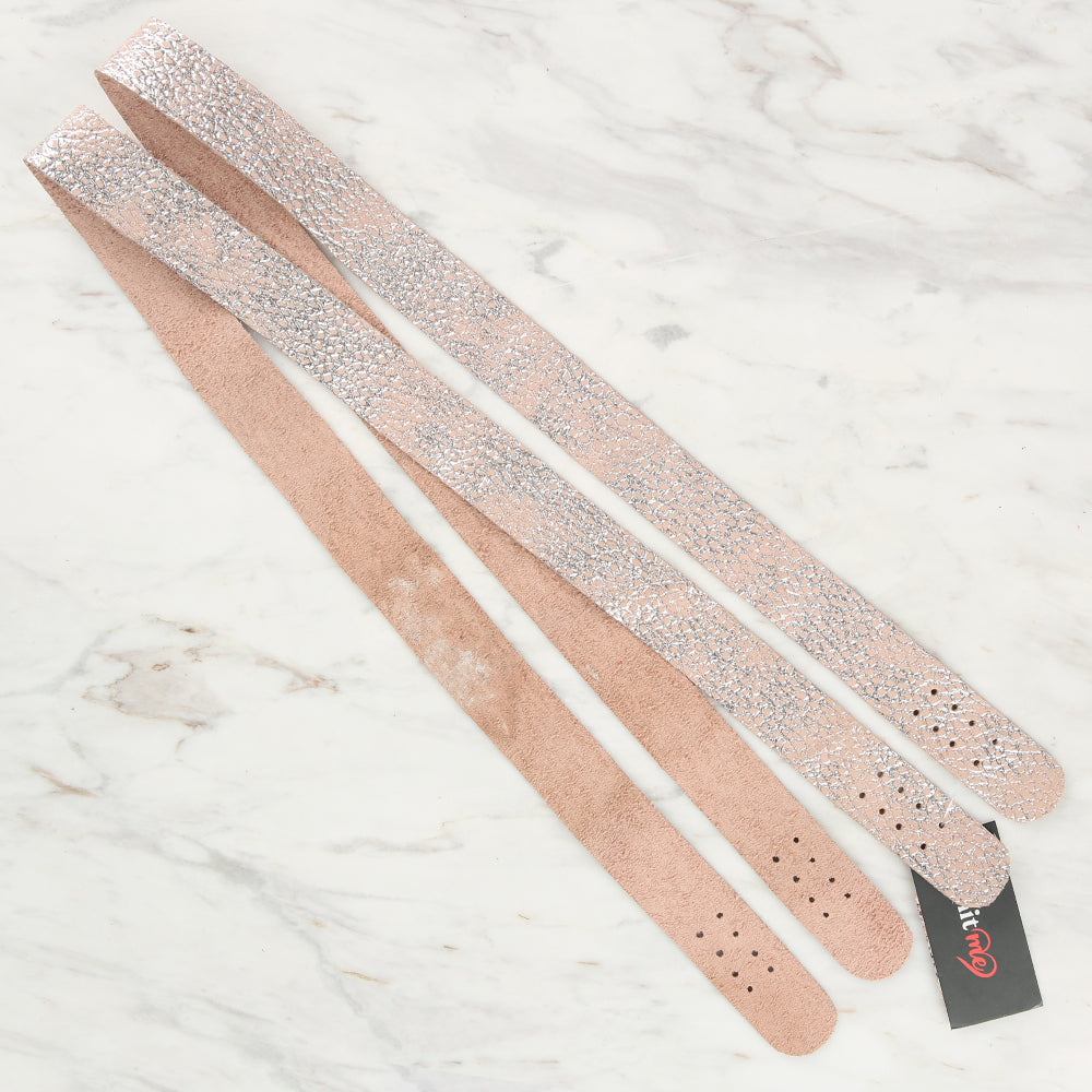 Knitme Gerçek Deri Spor Dikiş Çanta Askısı 75x2.5 cm Pembe BA-0036