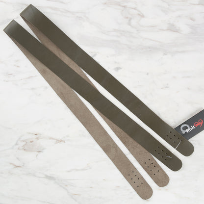 Knitme Gerçek Deri Spor Dikiş Çanta Askısı 75x2.5 cm Haki BA-0036