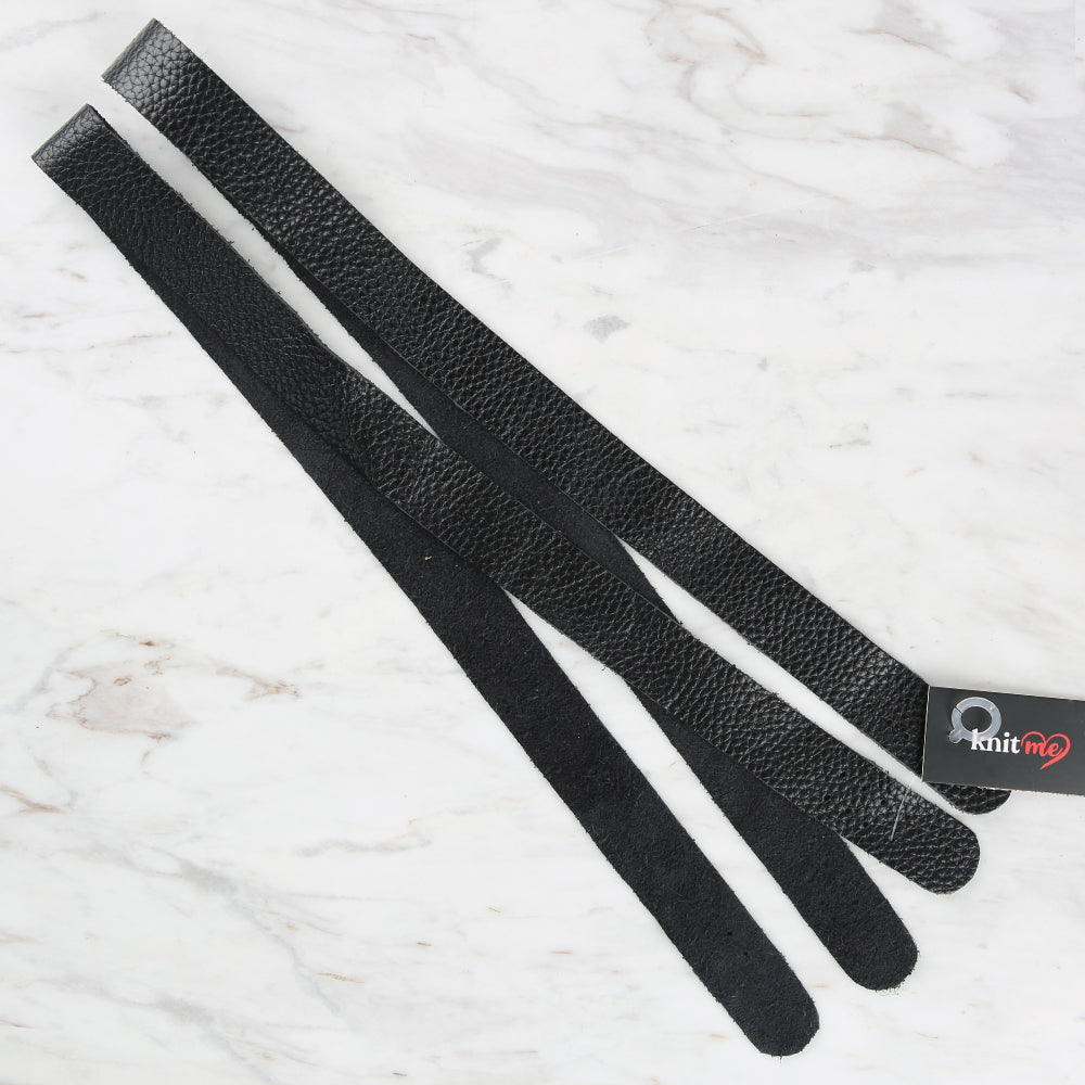 Knitme Gerçek Deri Spor Dikiş Çanta Askısı 75x2.5 cm Siyah BA-0036