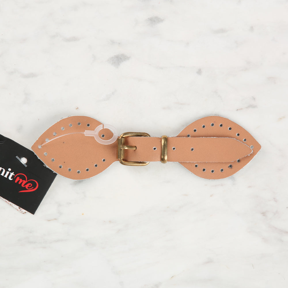 Knitme Gerçek Deri Kelebek Böce 14 cm Bej BA-0030