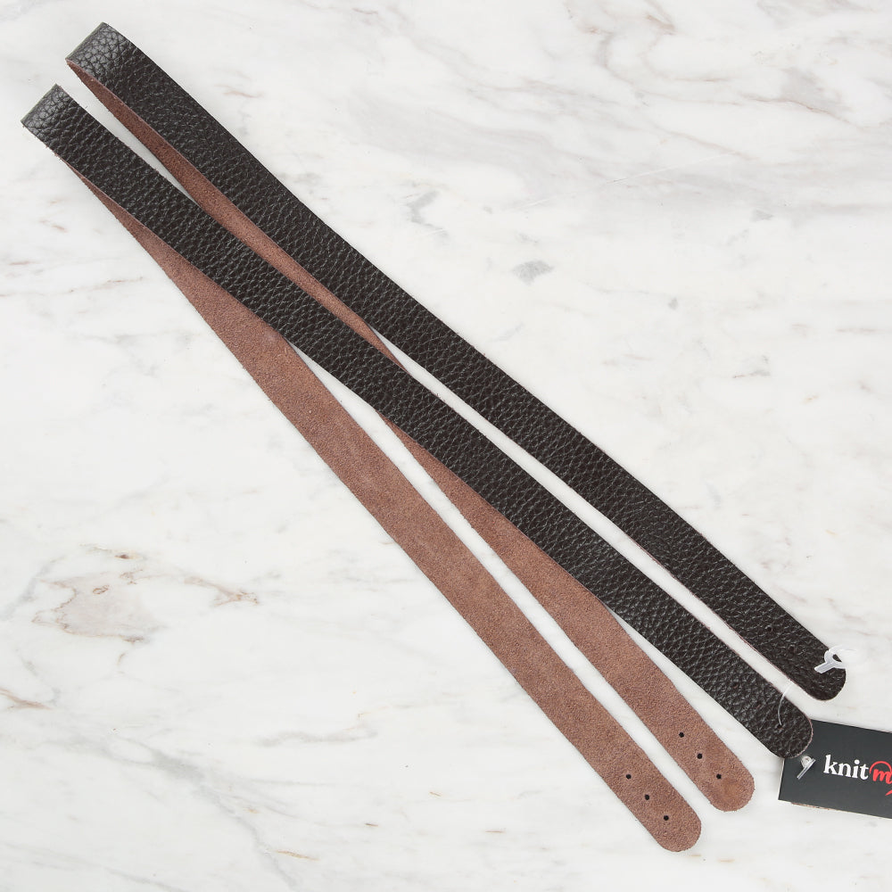 Knitme Gerçek Deri Spor Dikiş Çanta Askısı 70x1.7 cm Kahverengi BA2-0075