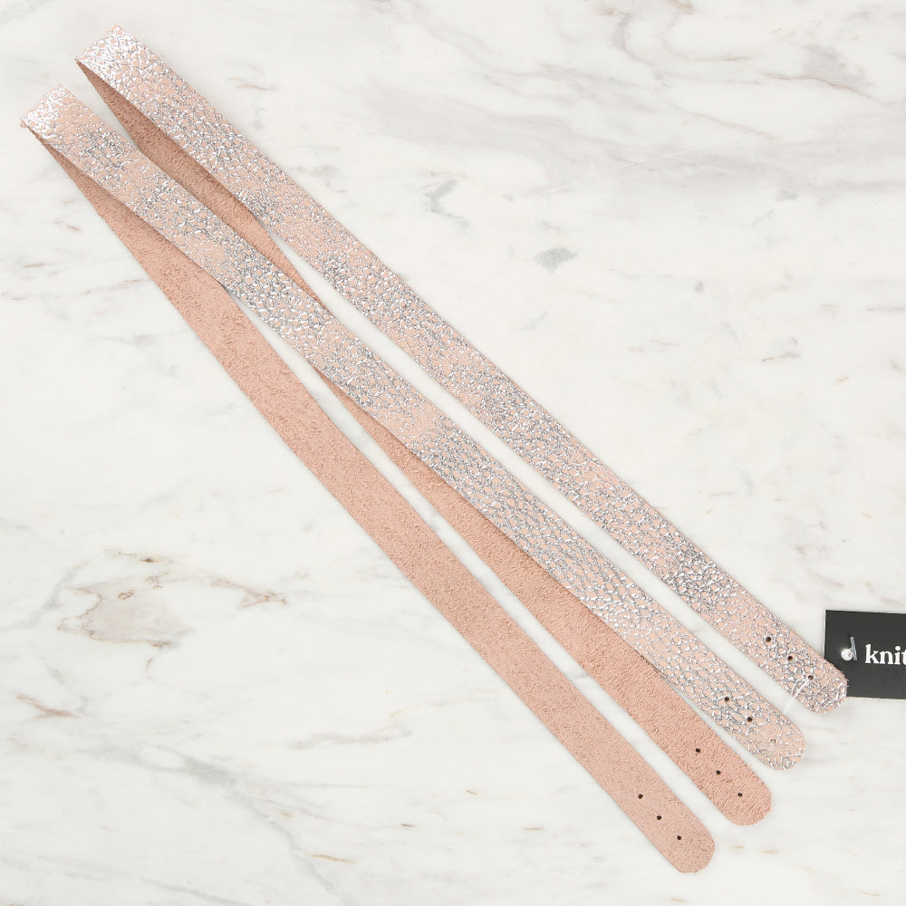 Knitme Gerçek Deri Spor Dikiş Çanta Askısı 70x1.7 cm Pembe BA-0075