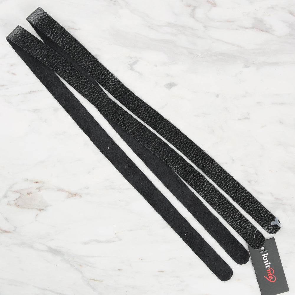 Knitme Gerçek Deri Spor Dikiş Çanta Askısı 70x1.7 cm Siyah BA-0075