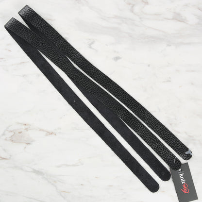 Knitme Gerçek Deri Spor Dikiş Çanta Askısı 70x1.7 cm Siyah BA-0075