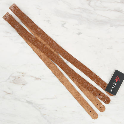Knitme Gerçek Deri Spor Dikiş Çanta Askısı 70x1.7 cm 70x1.7 cm Kahverengi BA1-0075