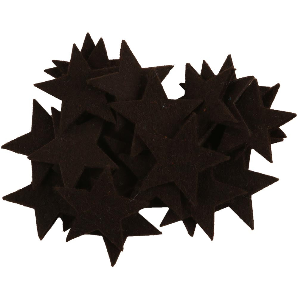 La Mia 6x6 cm 25 li Acı Kahve Yıldız Keçe Motifler - FS304-M67