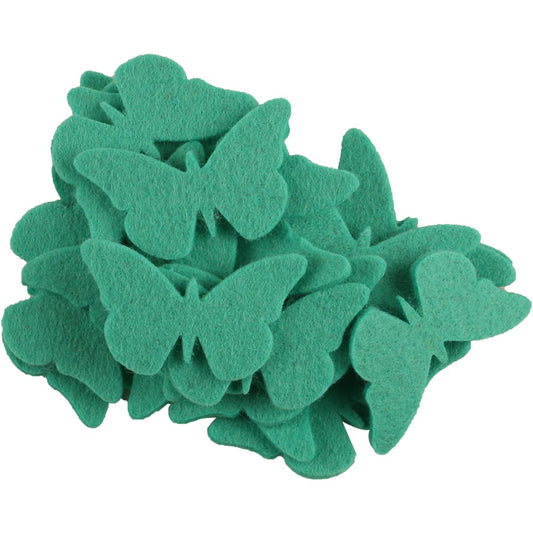 La Mia 3.3x5 cm 25 li Turkuaz Yeşil Kelebek Keçe Motifler - FS306-M44